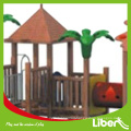 Plastic Kids Outdoor Slide, Bridge and Swing Play Set Outdoor, Safety Fun Wooden Slide